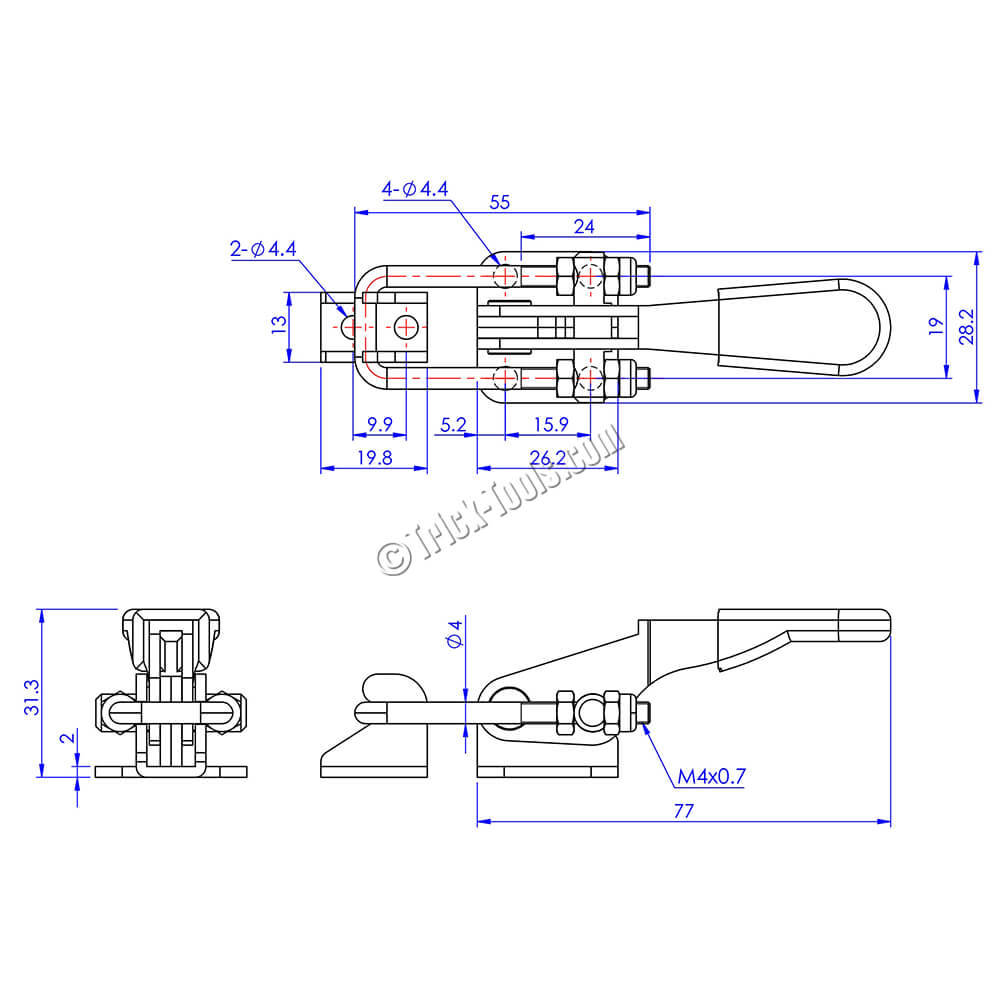 GH-40323-SS, Good Hand Stainless Steel Latch Type Toggle Clamp