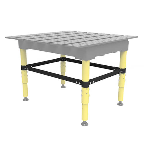 BuildPro 4' x 3' Slotted Welding Table, Standard Finish, Adjustable Heavy- Duty Legs with Casters, Table